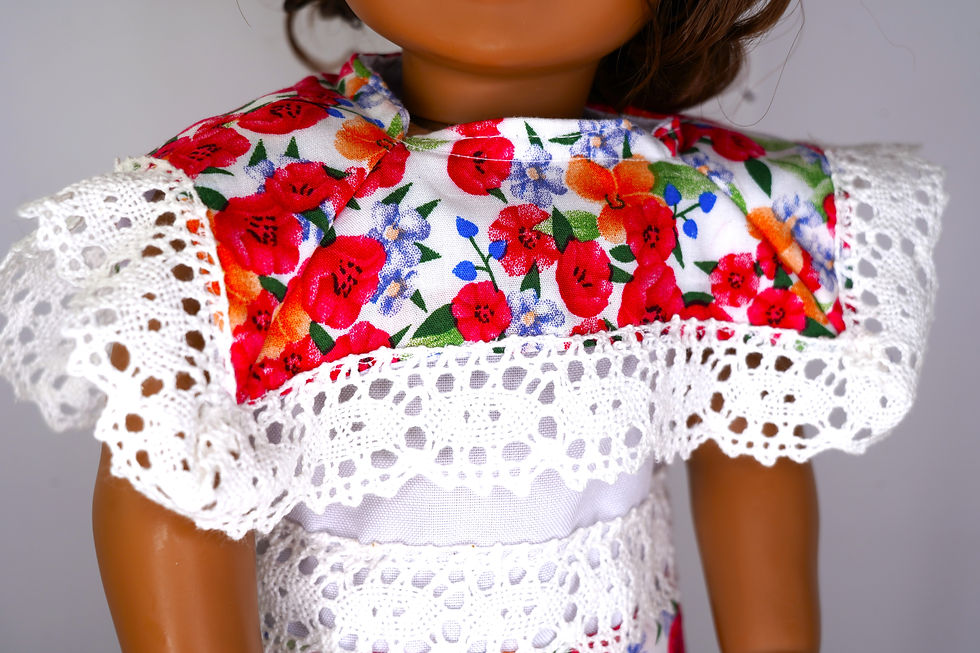 Thumbnail: Mexican folk Yucatan Jarana Dance terno outfit fits American girl and other 18"