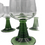 Thumbnail: Kleine vintage wijnglaasjes met korte groene voet