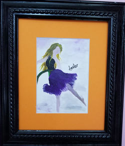 Lady in PURPLE Flower Skirt