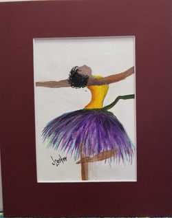 Lady in Purple flower skirt