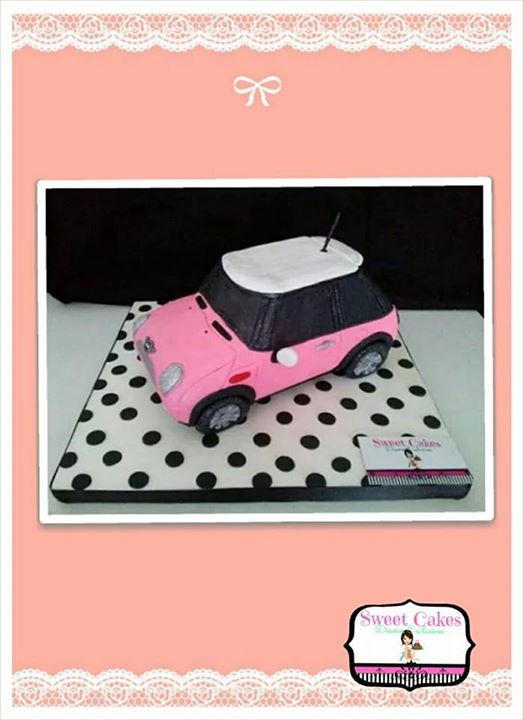 Facebook - #TORTA #3D #AUTO #MINICOOPER #ROSA #DETALLES #ESPECIALES #BRILLOS