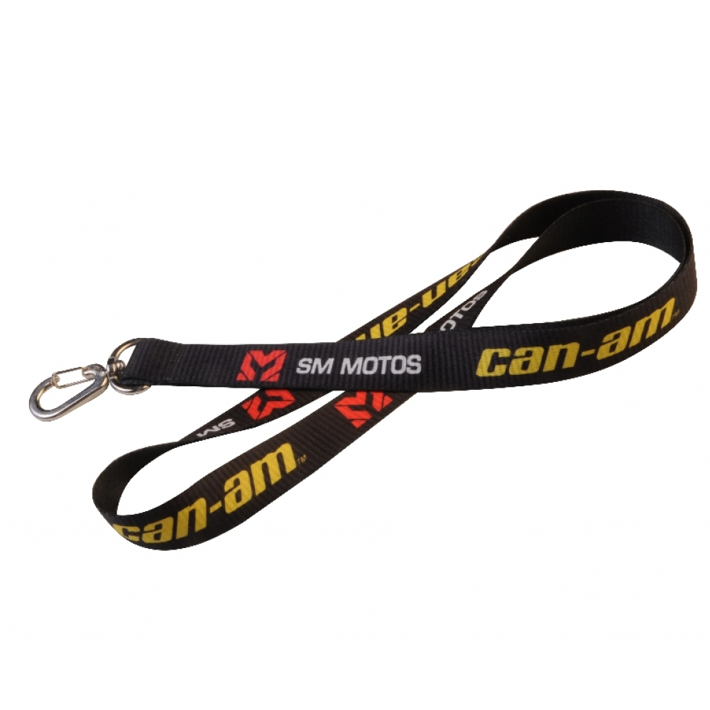 Colgante con mosquetón Metálico 19mm. (Tela satin)