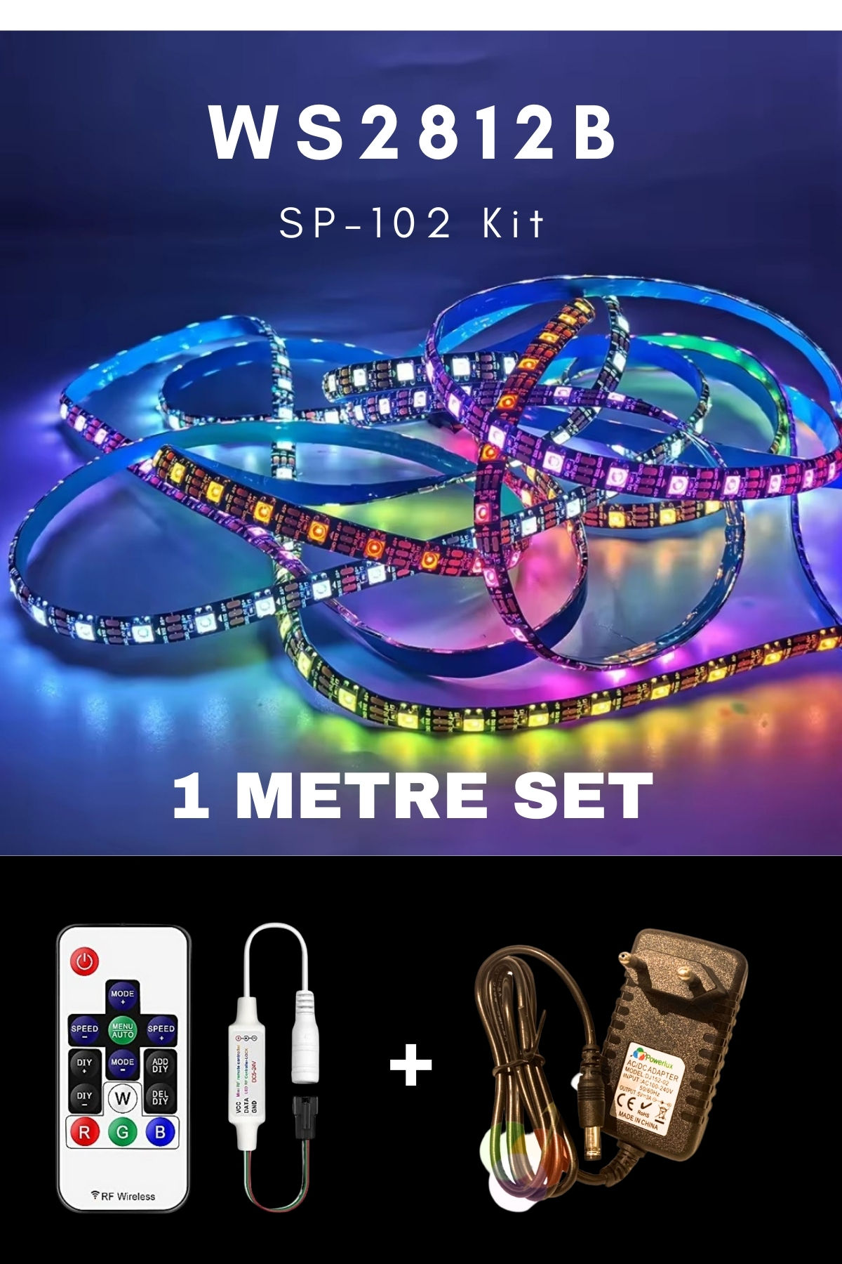 WS2812B + SP102 Piksel Led Kontrol Kiti/İç Mekan/Metrede 60 Led