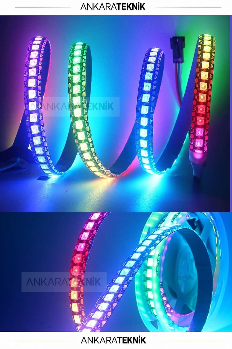 Küçük resim: WS2812B 5V ARGB Piksel Şerit LED 144 LED/m IP30