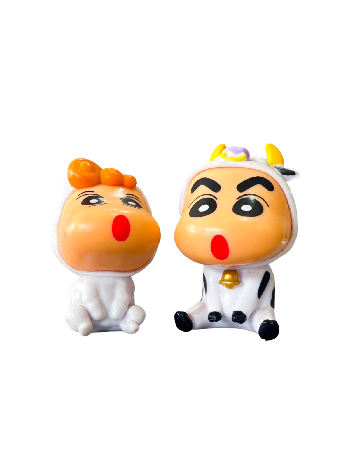 1 Inch Shinchan & Himawari Cow Dress Combo Mini Figurines – Cute Collectible Toy