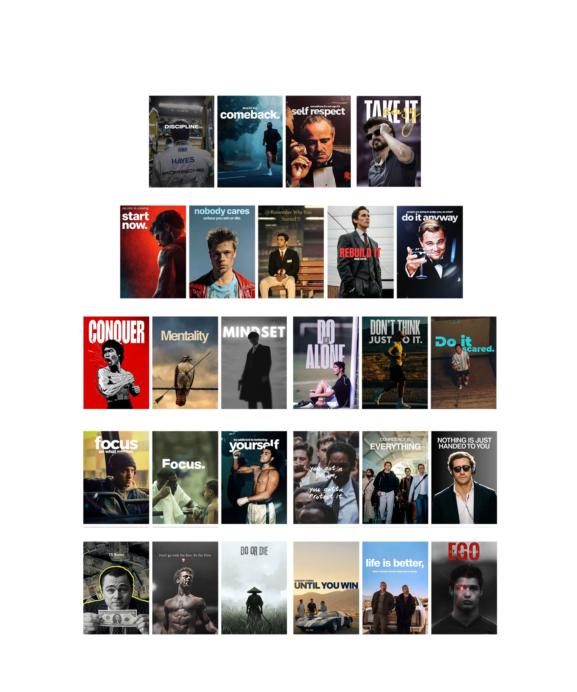 💪Motivational Wall Poster Set 27 pcs | A6 size| HD 300gsm