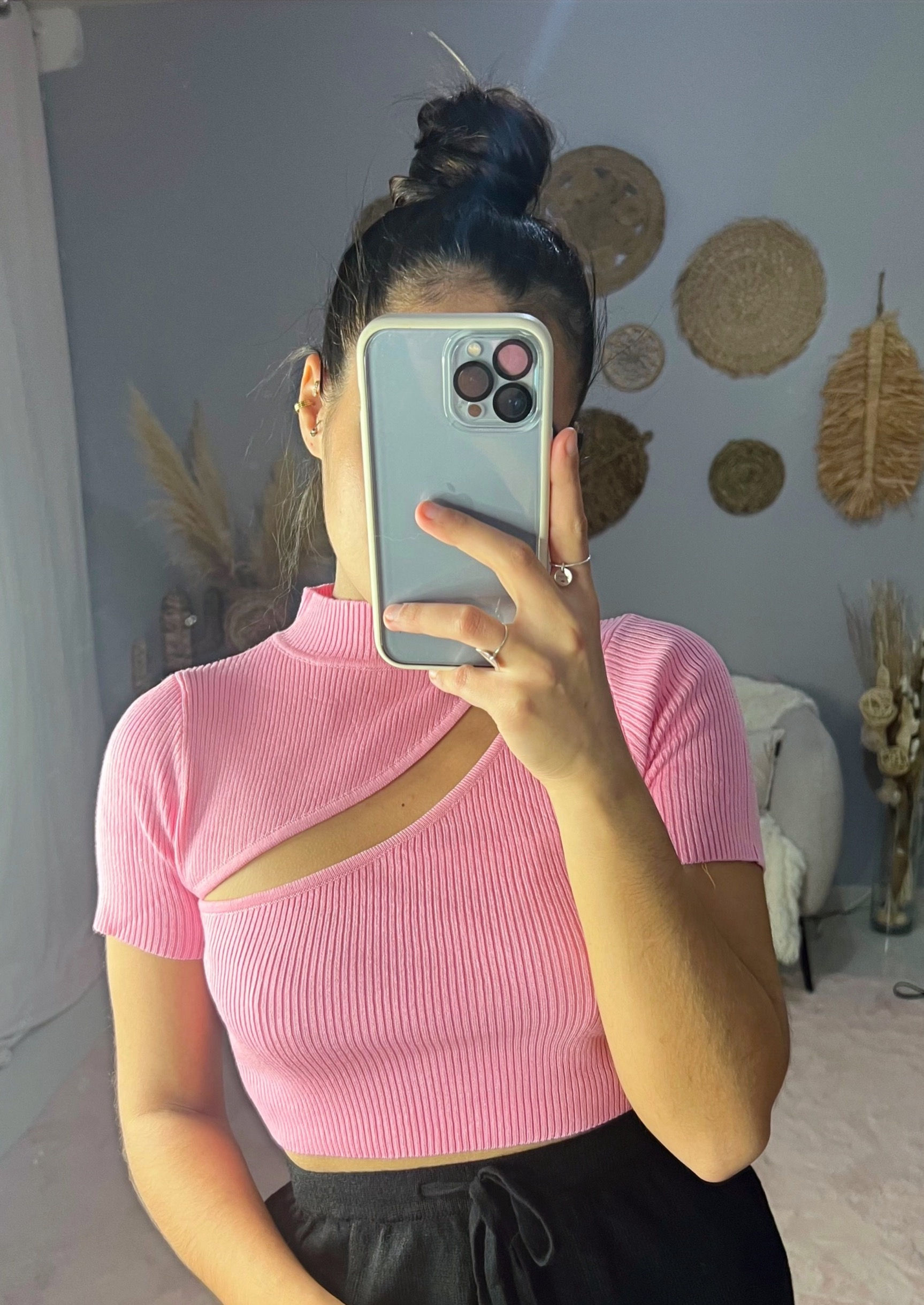 Crop top ouverture asymétrique