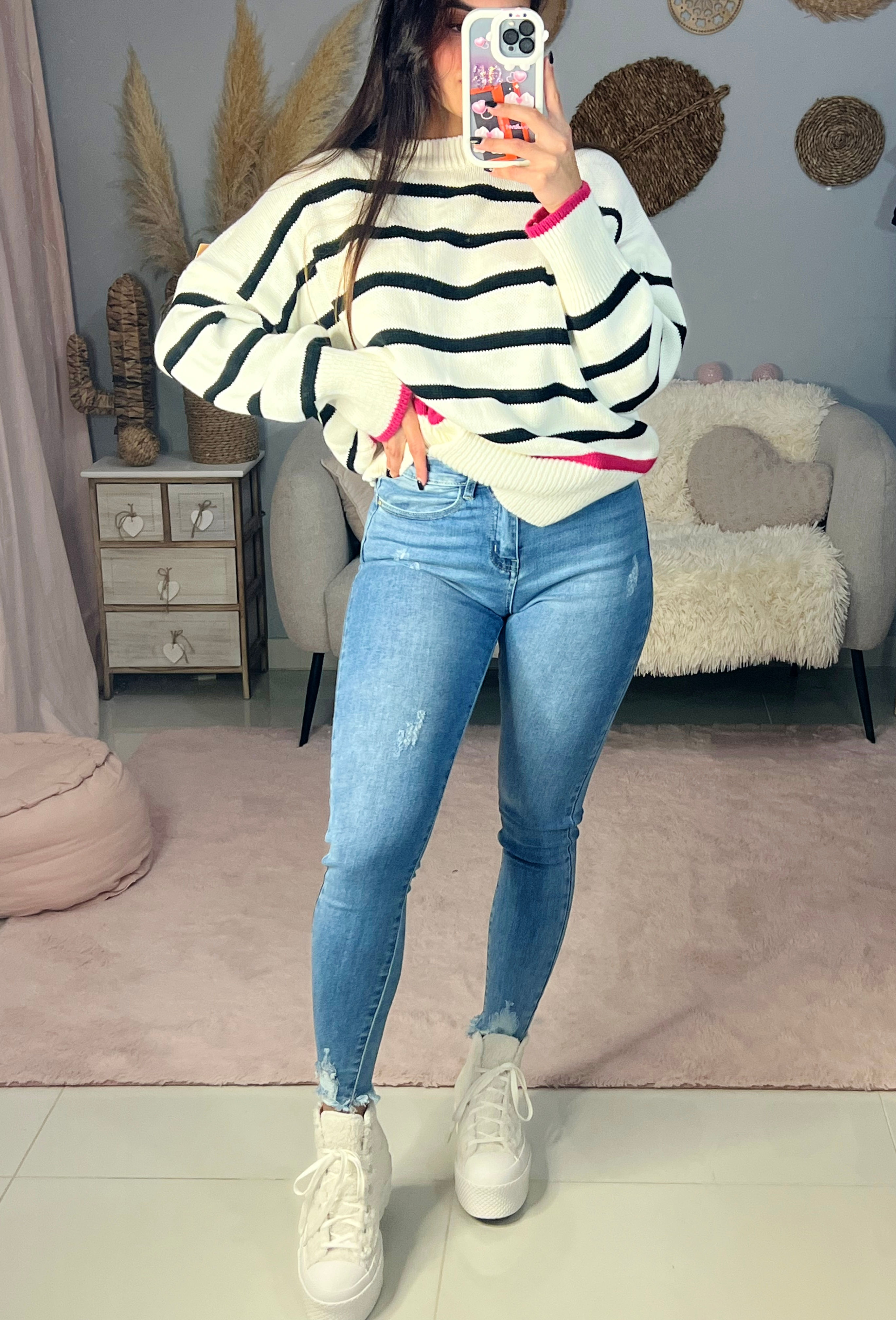 Jeans slim push-up taille haute