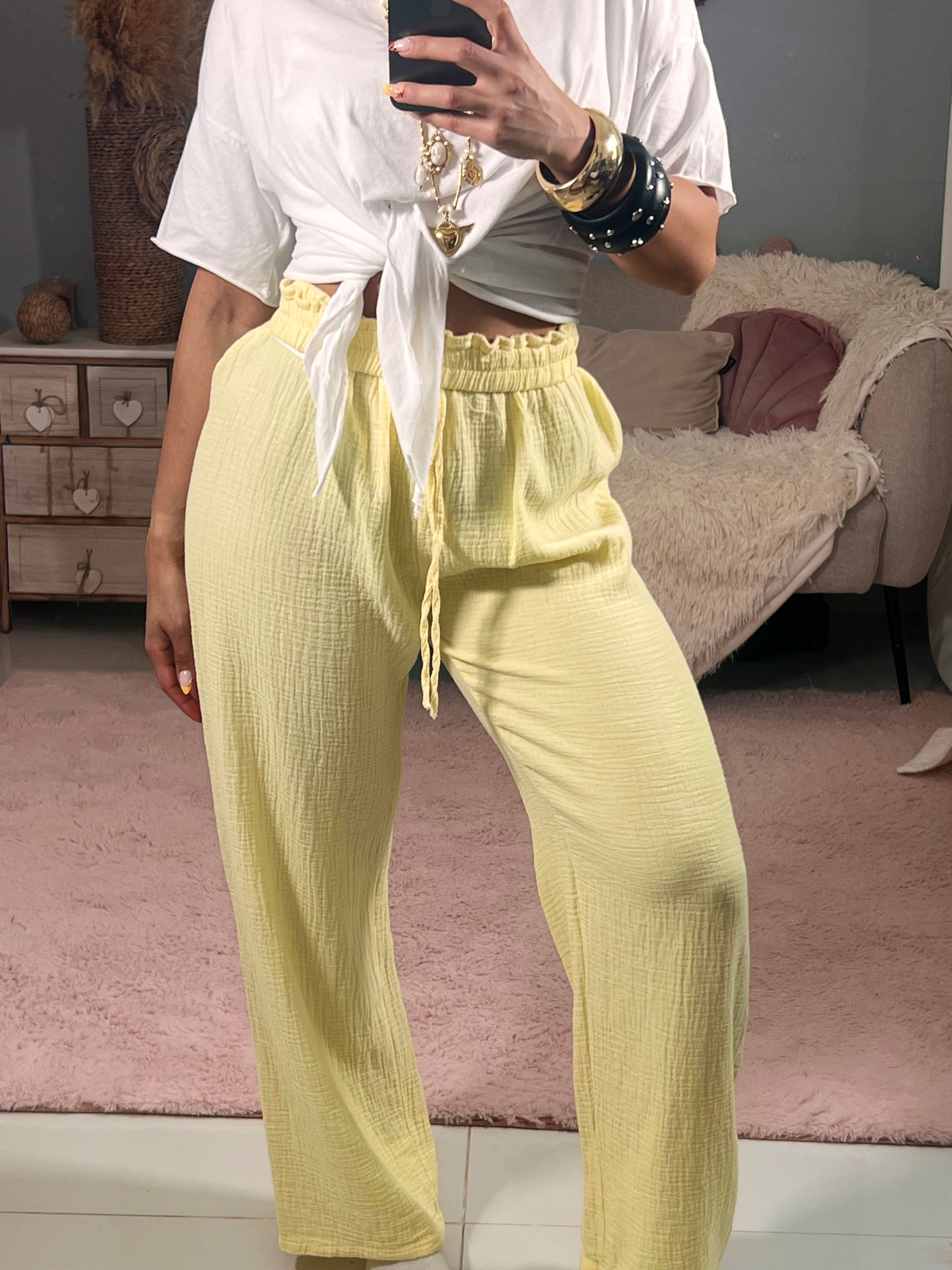 Pantalon en gaze de coton