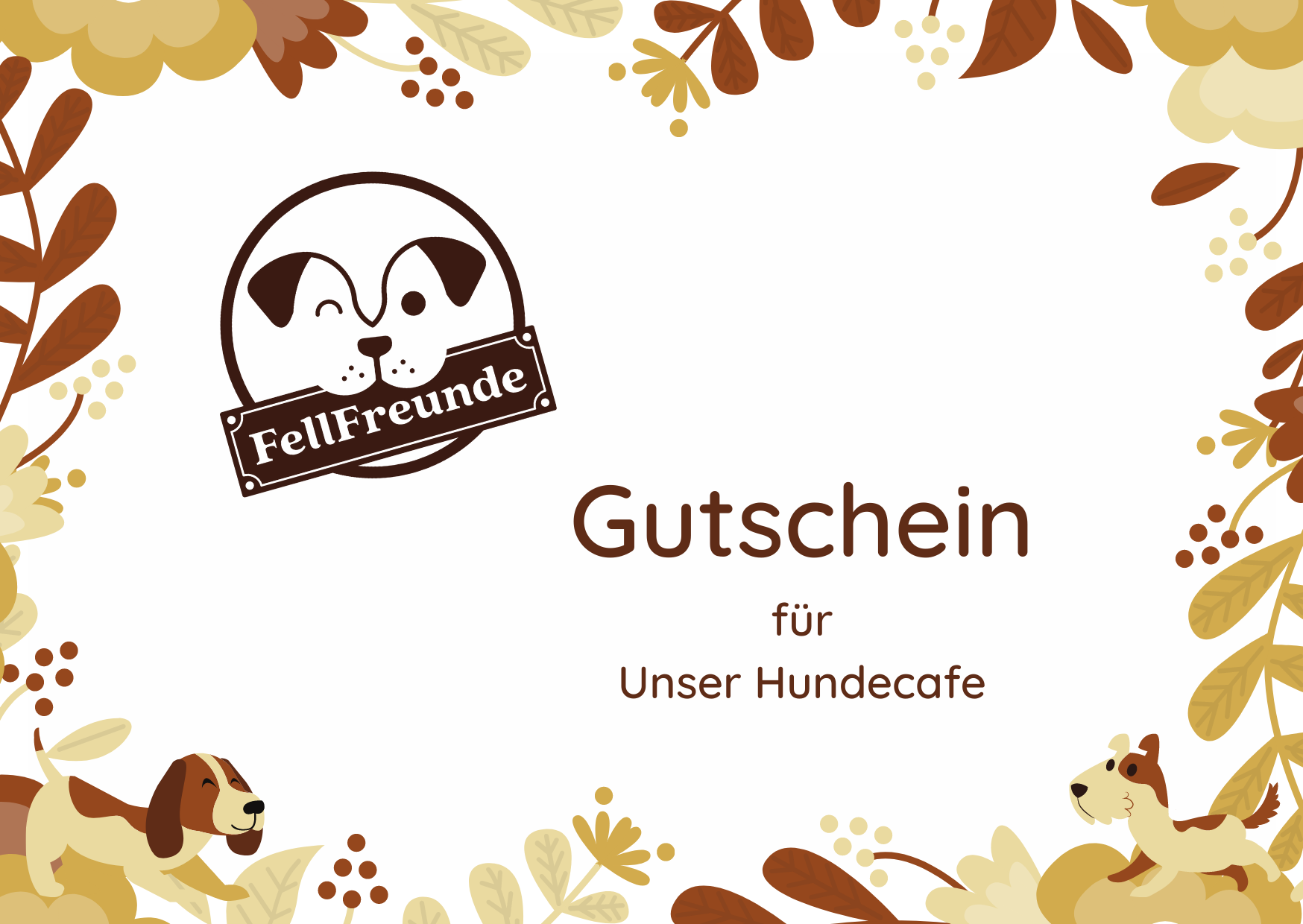 Gutschein Fellfreunde Unser Hundecafe
