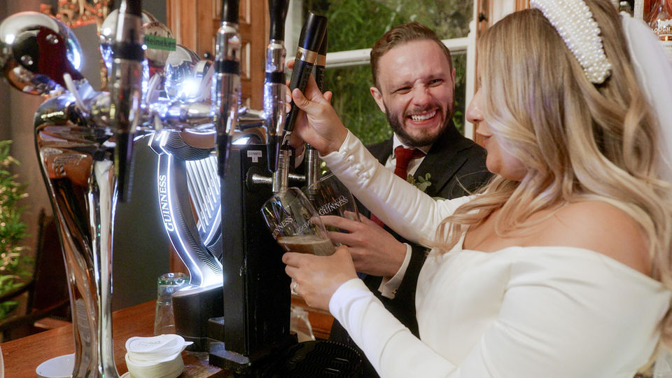 Entwined Wedding Videography Los Angeles CA Bride and Groom pouring drinks