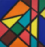 Décoration, peinture abstraite géométrique de carré, rectangle et triangle