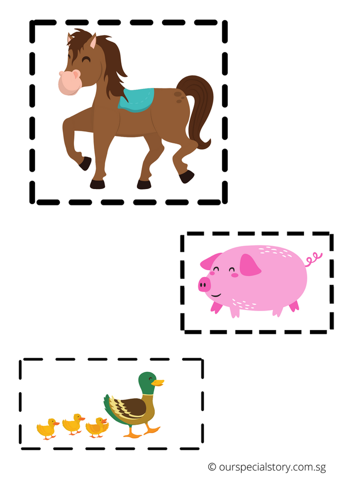 cut and paste farm animals
