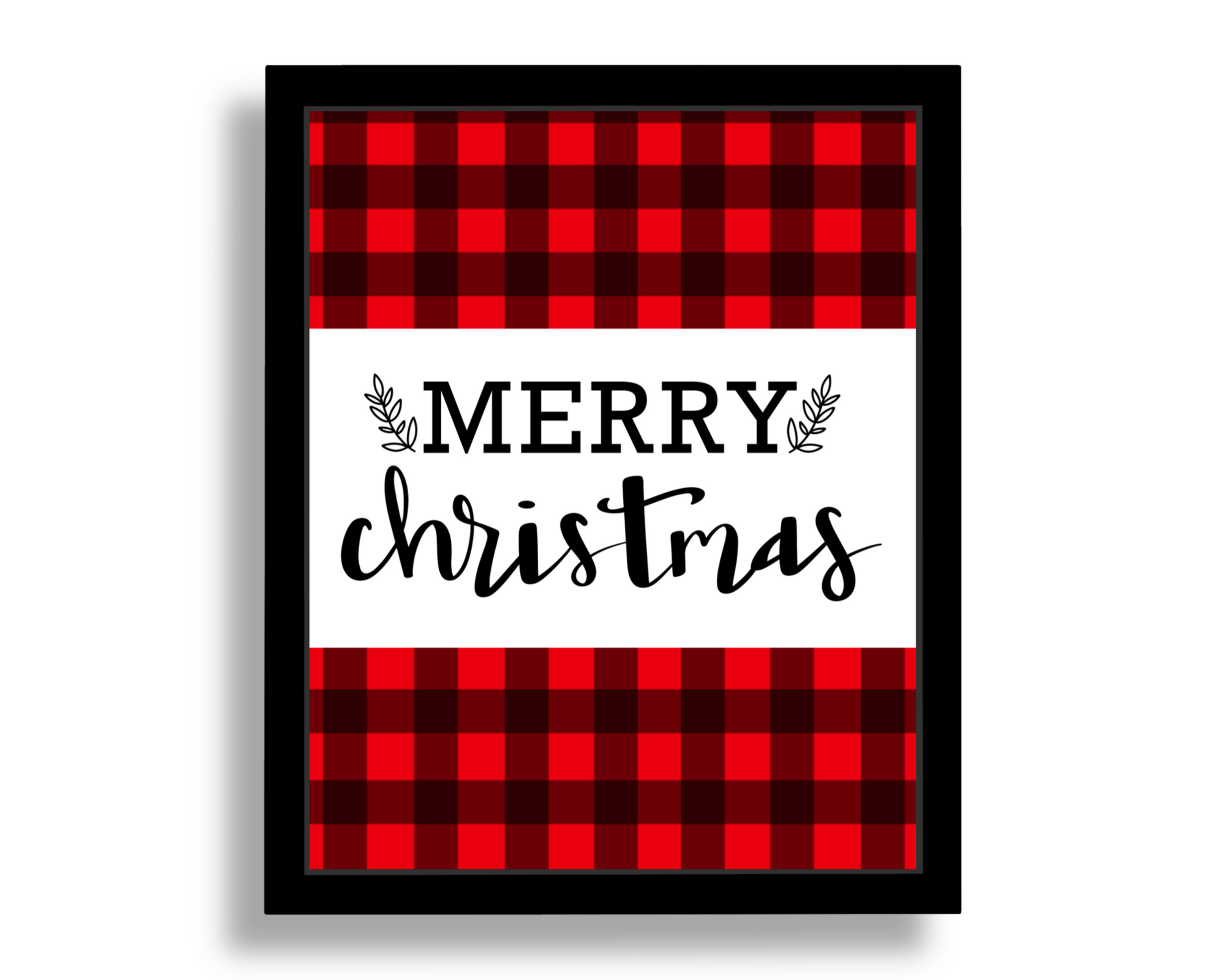 Merry Christmas | Plaid Christmas Art Print