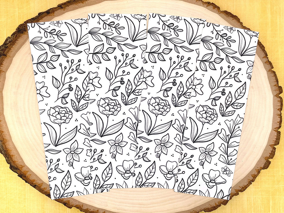 Thumbnail: Black and White Floral | Cardstock Bookmark