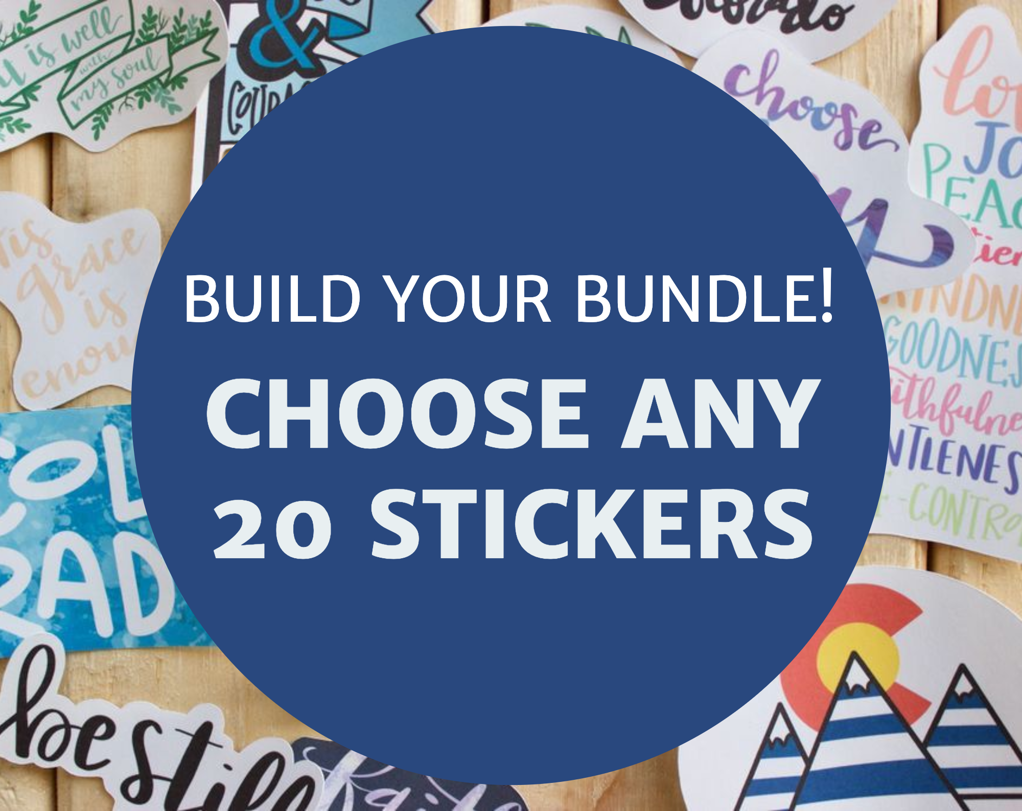 Build Your Own Sticker Bundle - 20 Pack | Hand Lettered Stickers