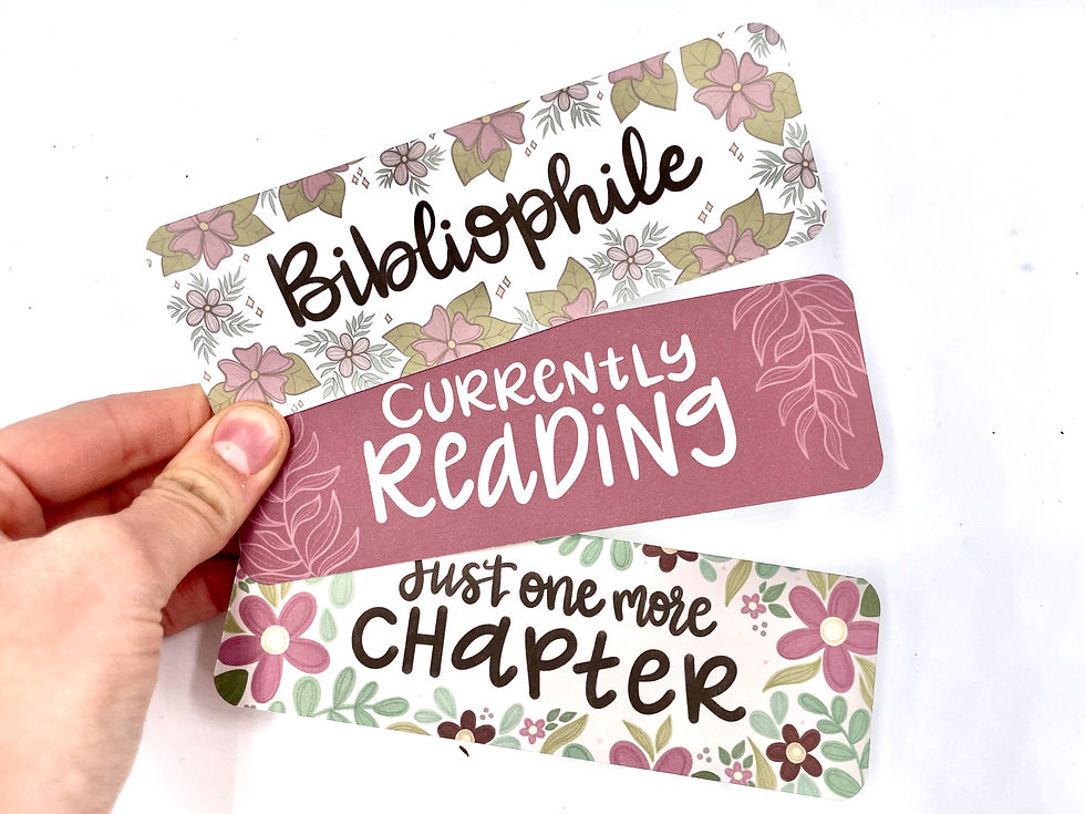 Set of 3 Book Lover Bookmarks | Hand Lettered Cardstock Bookmark