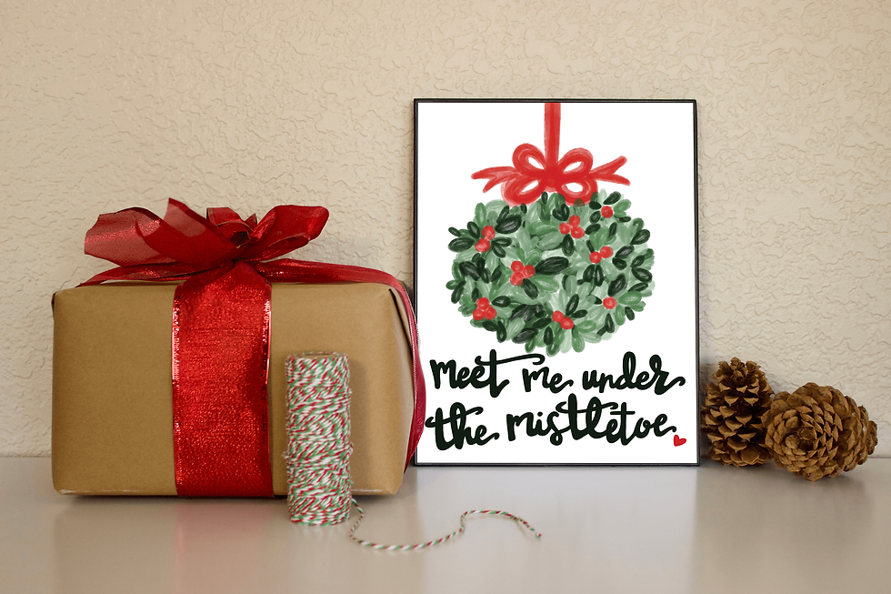 Thumbnail: Meet Me Under the Mistletoe | Christmas Art Print