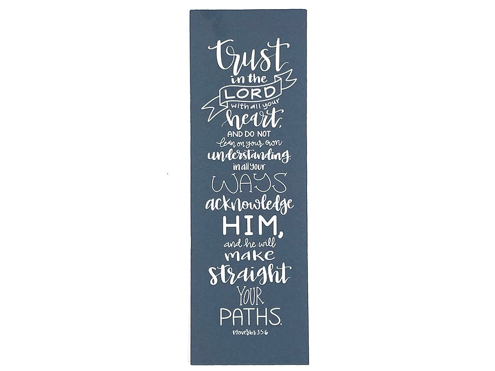 Thumbnail: Proverbs 3:5-6 | Hand Lettered Cardstock Bookmark
