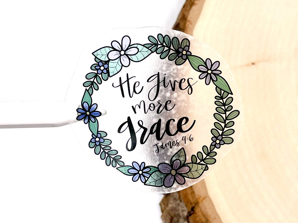 Thumbnail: James 4:6 | Semi-Transparent Hand Lettered Sticker