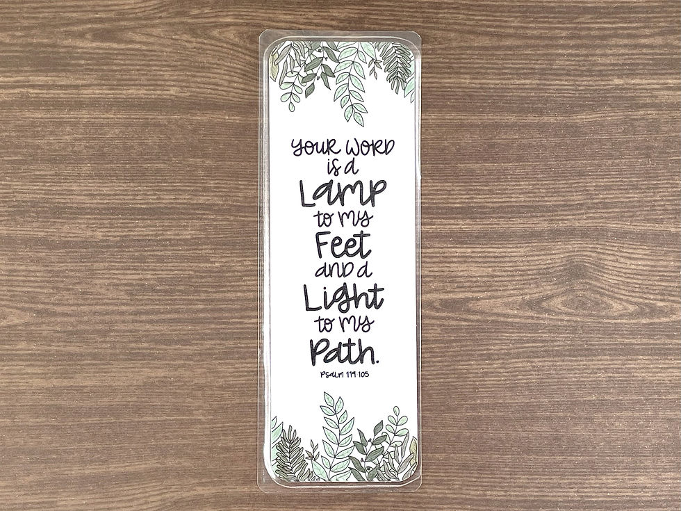 Thumbnail: Psalm 119:105 | Hand Lettered Cardstock Bookmark