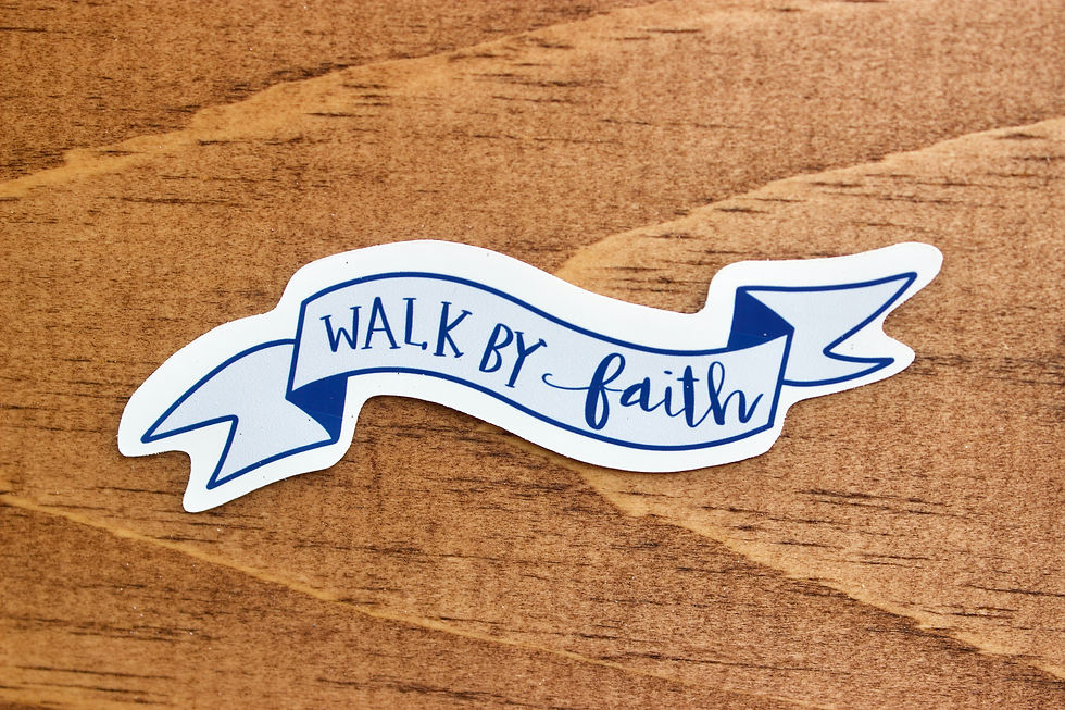 Thumbnail: Walk By Faith | WATERPROOF Hand Lettered Sticker