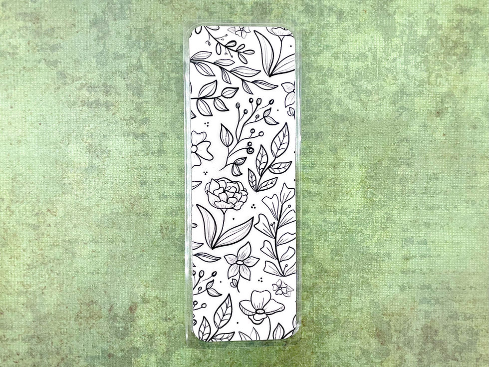 Thumbnail: Black and White Floral | Cardstock Bookmark