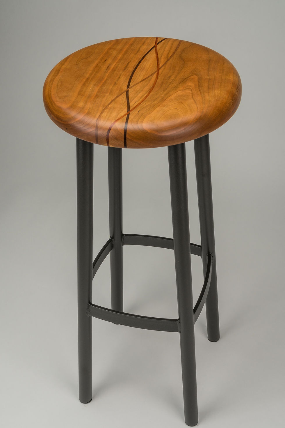 Thumbnail: #202 Standard Stool Tall - Cherry/Waves/Charcoal