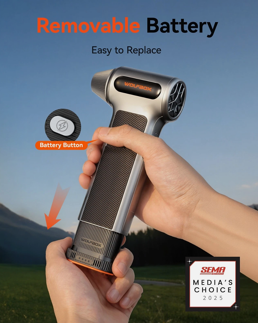 Thumbnail: WOLFBOX MF200 Compressed Air Duster - Swappable Battery Cartridge