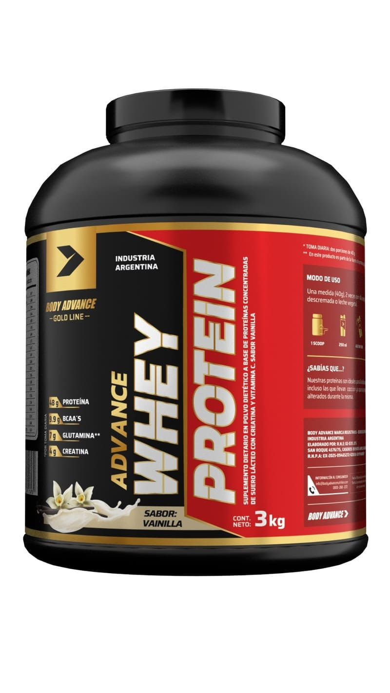 BODY ADVANCE-WHEY PROTEIN – 3 Kilogramos, Vainilla