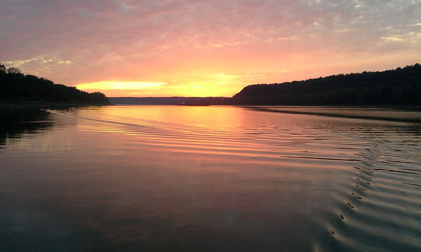 Yellow sunset over Ohio River