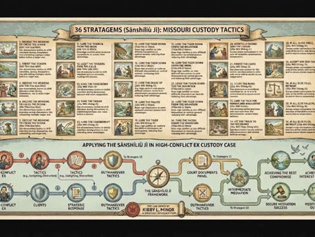 Scroll showing 36 strategems for custody litigation