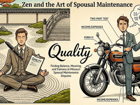 Lees Summit Attorney meditating in zen rock garden and on motorcyle 