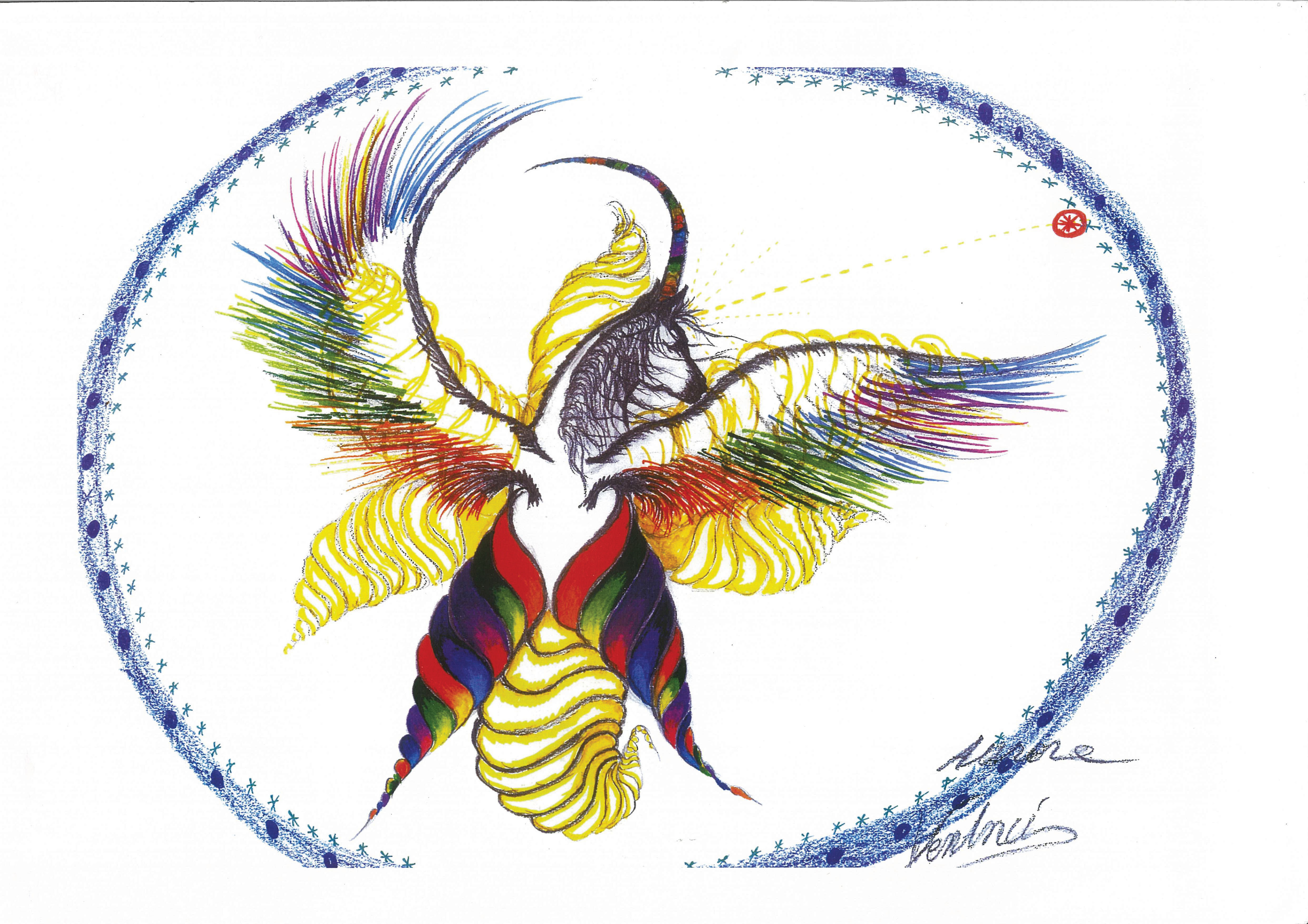 Mandala "La Licorne arc-en-ciel" - format poster