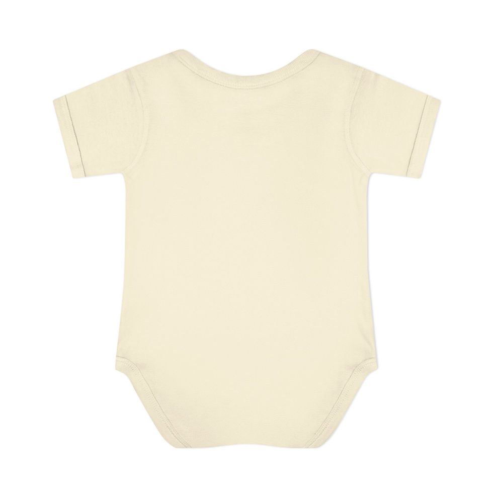 Thumbnail: cream baby onesie back view blank back of onesie
