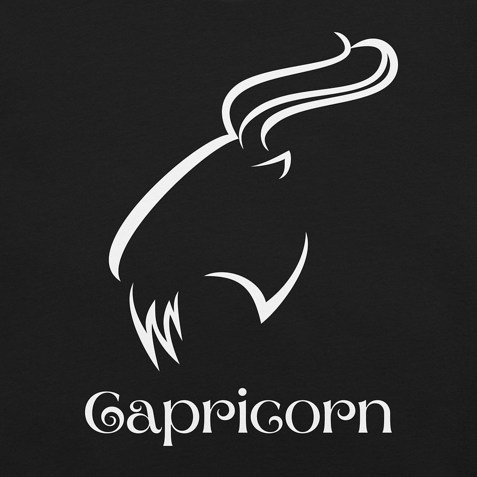 Thumbnail: capricorn zodiac tattoo art shirt with goat symbol design on bella canvas 3001