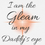 Thumbnail: Close up of I am the Gleam in my Daddys Eye text graphic on baby onesie