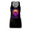 Thumbnail: front view of black boat drink racerback dress with sunset wine glass graphic