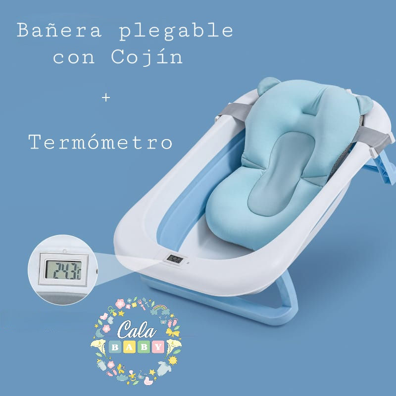 Bañera Plegable con cojín Celeste