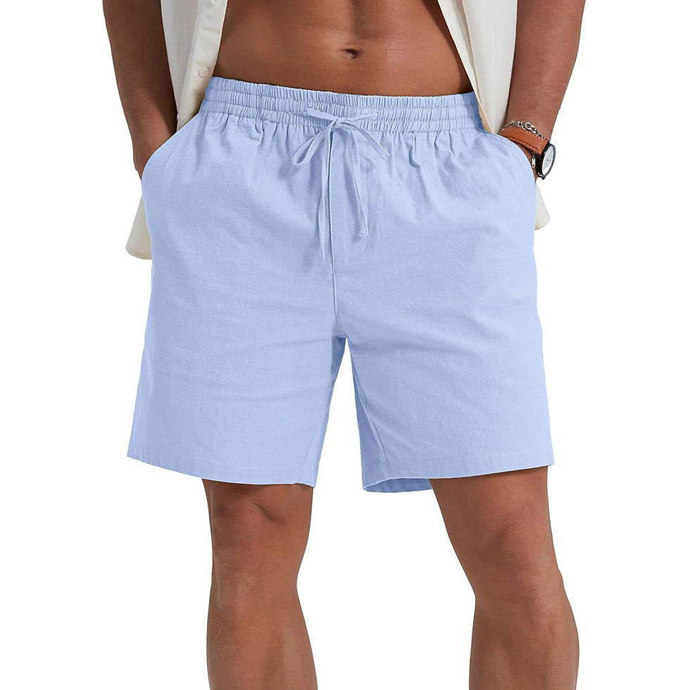Miniatura: Shorts masculino, ideal para Verão. Algodão e Linho. 