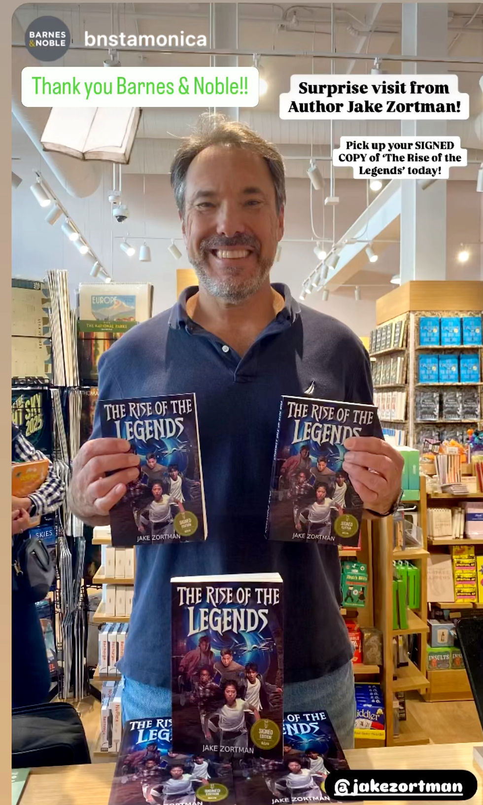 Jake at B&N signing books