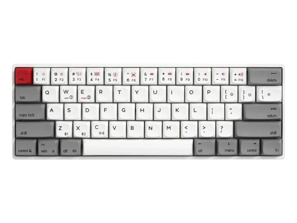 מקלדת גיימינג אופטו־מכנית לבנה SKYLOONG GK61 RGB Glacier Yellow | אופט
