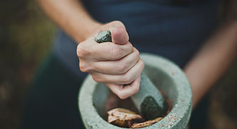 Using Mortar Pestle