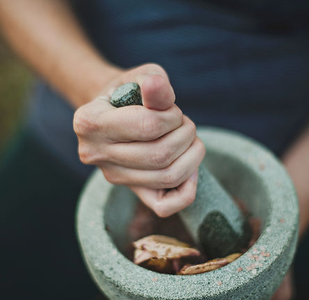Using Mortar Pestle