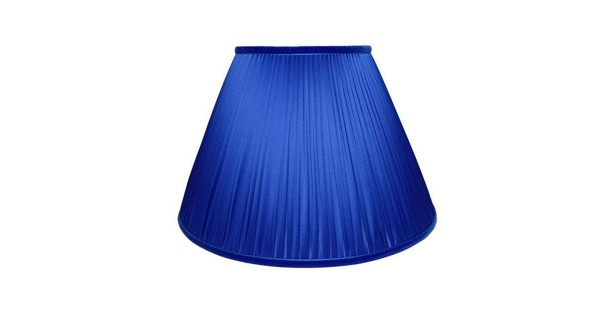Silk pleated lampshade blue