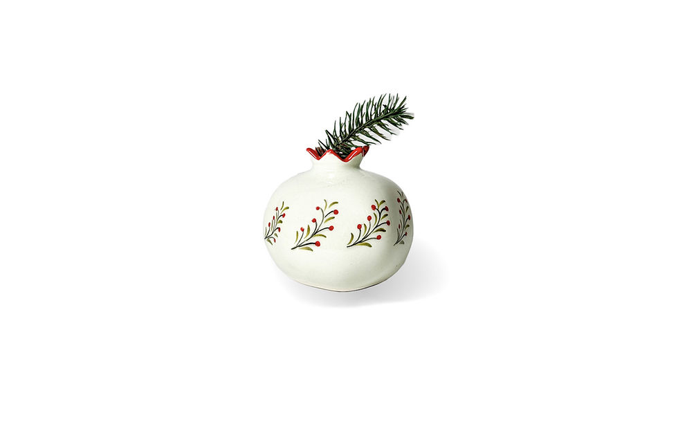 Hand - Painted ceramic vases white on christmas flower