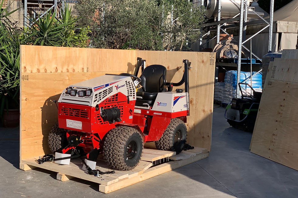 Our new Ventrac 4520, uncrated in July.