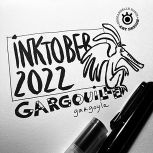 Premier mot et illustration du challenge créatif Inktober 2022 par Emmanuelle Robin artiste designer