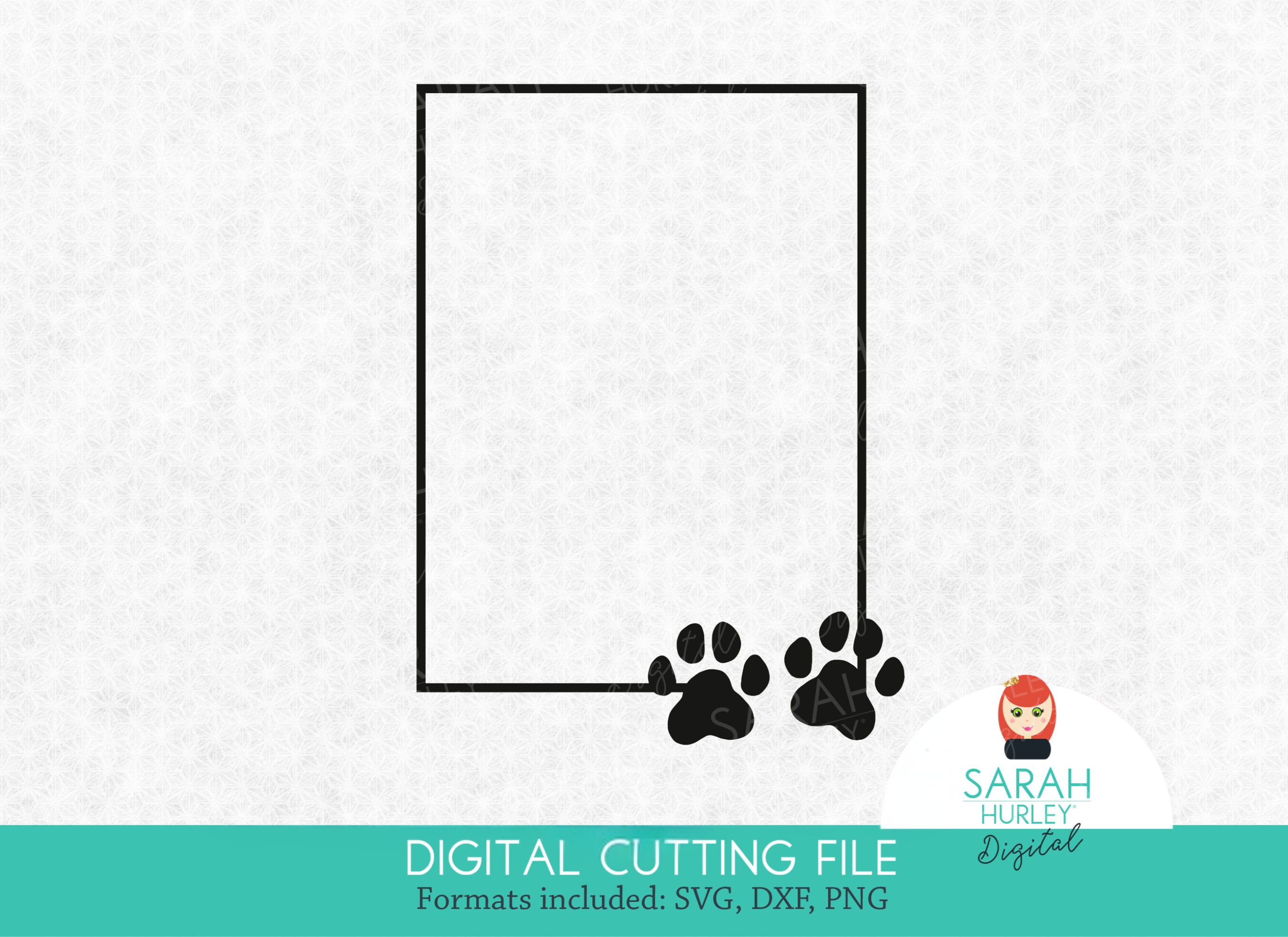 Paw Print Rectangle Frame