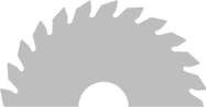 Half a saw blade icon